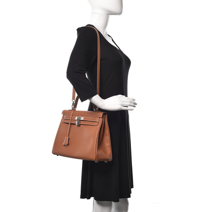 Hermes Evercolor Verso Kelly Retourne 32 Gold Rose Azalee 3 of 41
