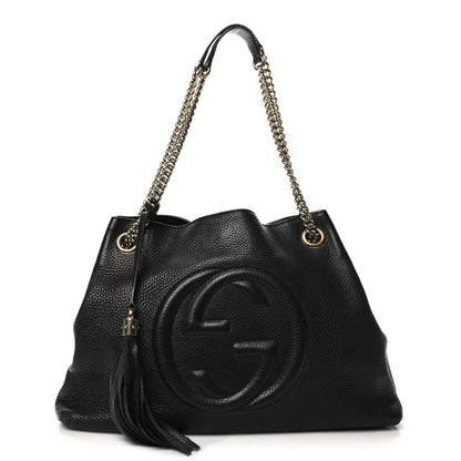 Gucci Pebbled Calfskin Medium Soho Chain Shoulder Bag Black 1 of 13
