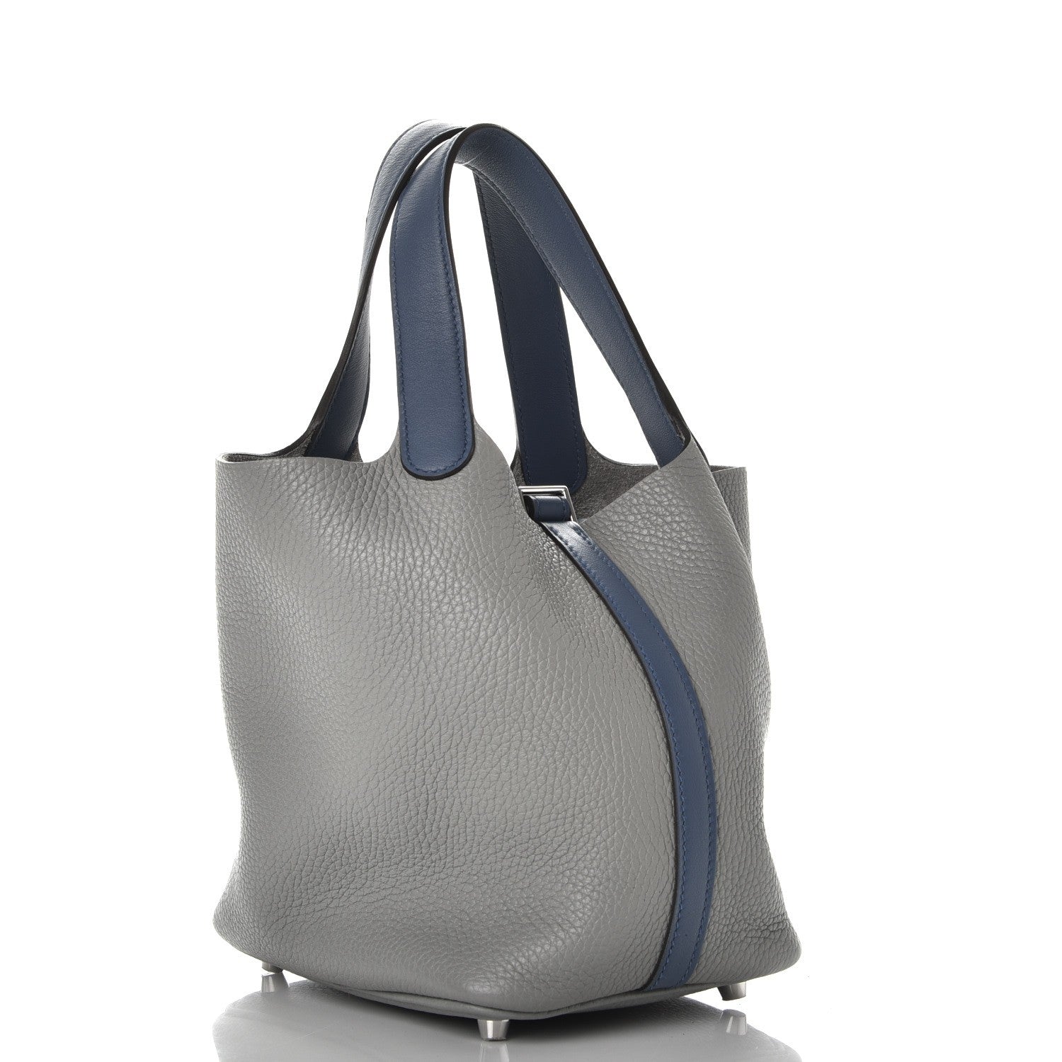 Hermes Taurillon Clemence Picotin Lock 18 PM Gris Mouette Bleu Agate 3 of 7