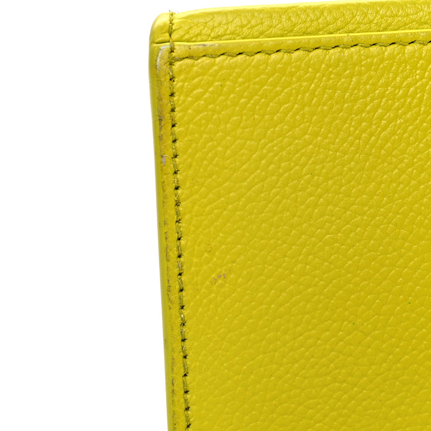 Grained Calfskin Small Hourglass Top Handle Bag Lime