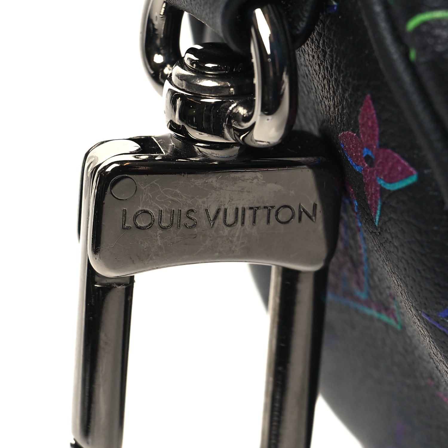 Louis Vuitton Monogram Spotlight Mini Keepall Bag Charm Key Holder Black Borealis 10 of 10