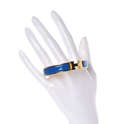 Hermes Enamel Narrow Clic Clac H Bracelet GM Bleu Intense 2 of 5