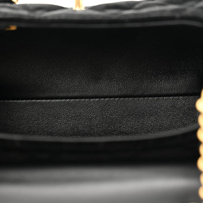 Chanel Velvet Quilted Mini Top Handle Flap Black 5 of 11