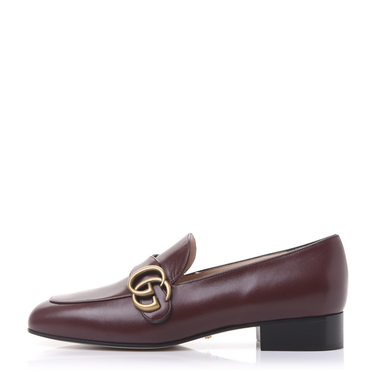 Gucci Malaga Kid Womens GG Marmont Loafers 37 Vintage Bordeaux 1 of 10