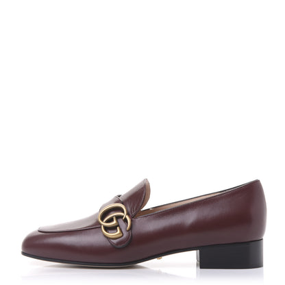 Gucci Malaga Kid Womens GG Marmont Loafers 37 Vintage Bordeaux 1 of 10