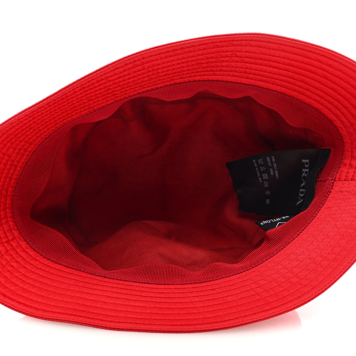 Re-Nylon Metal Triangle Logo Mens Bucket Hat XL Rosso