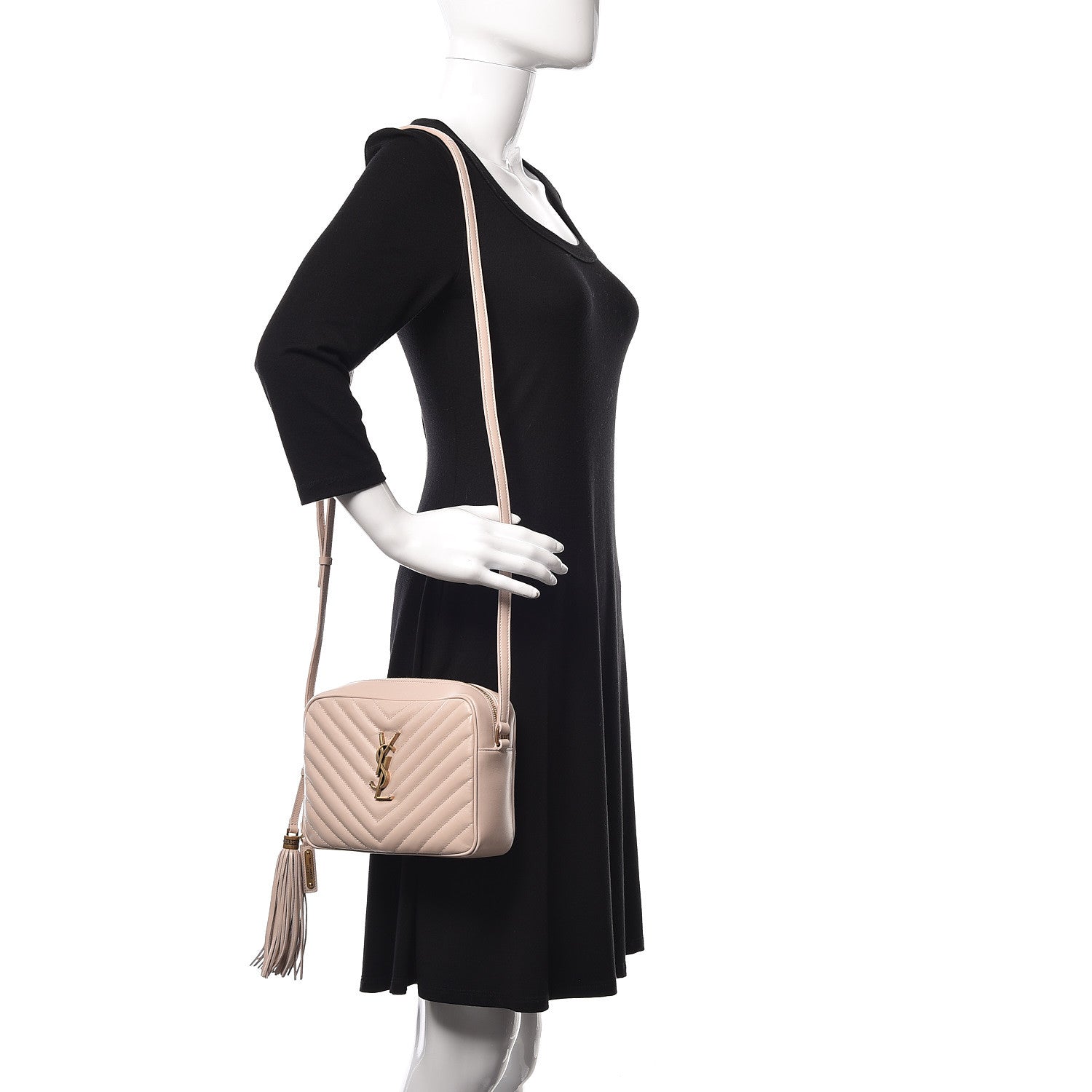 Saint Laurent Calfskin Matelasse Monogram Lou Camera Bag Washed Light Pink 2 of 10