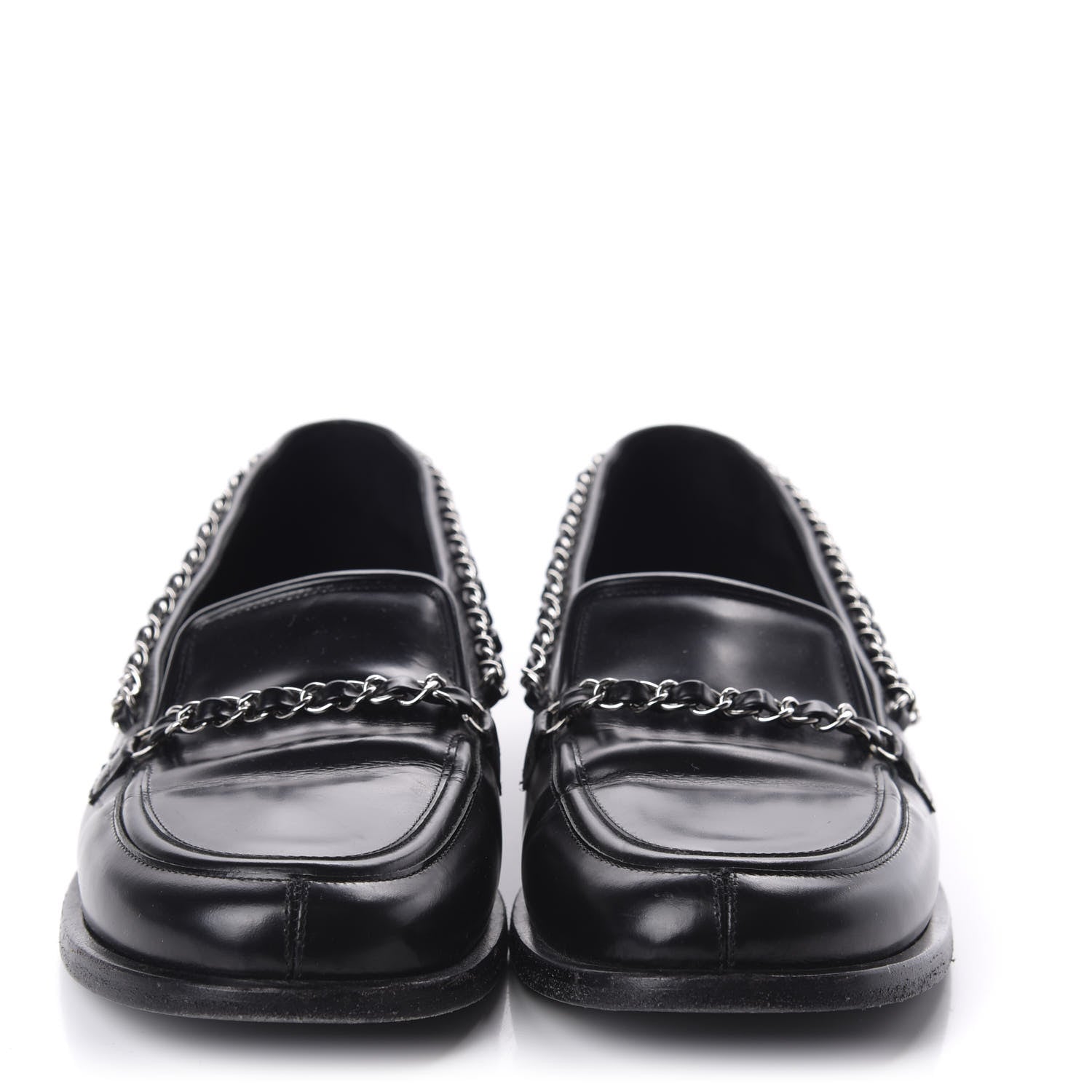 Chanel Calfskin Chain Mocassin Loafers 39 Black 2 of 11