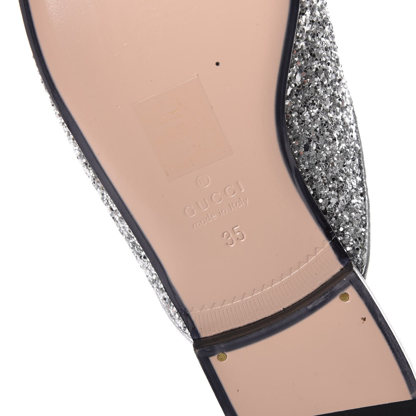 Glitter Womens Princetown Slippers 35 Silver