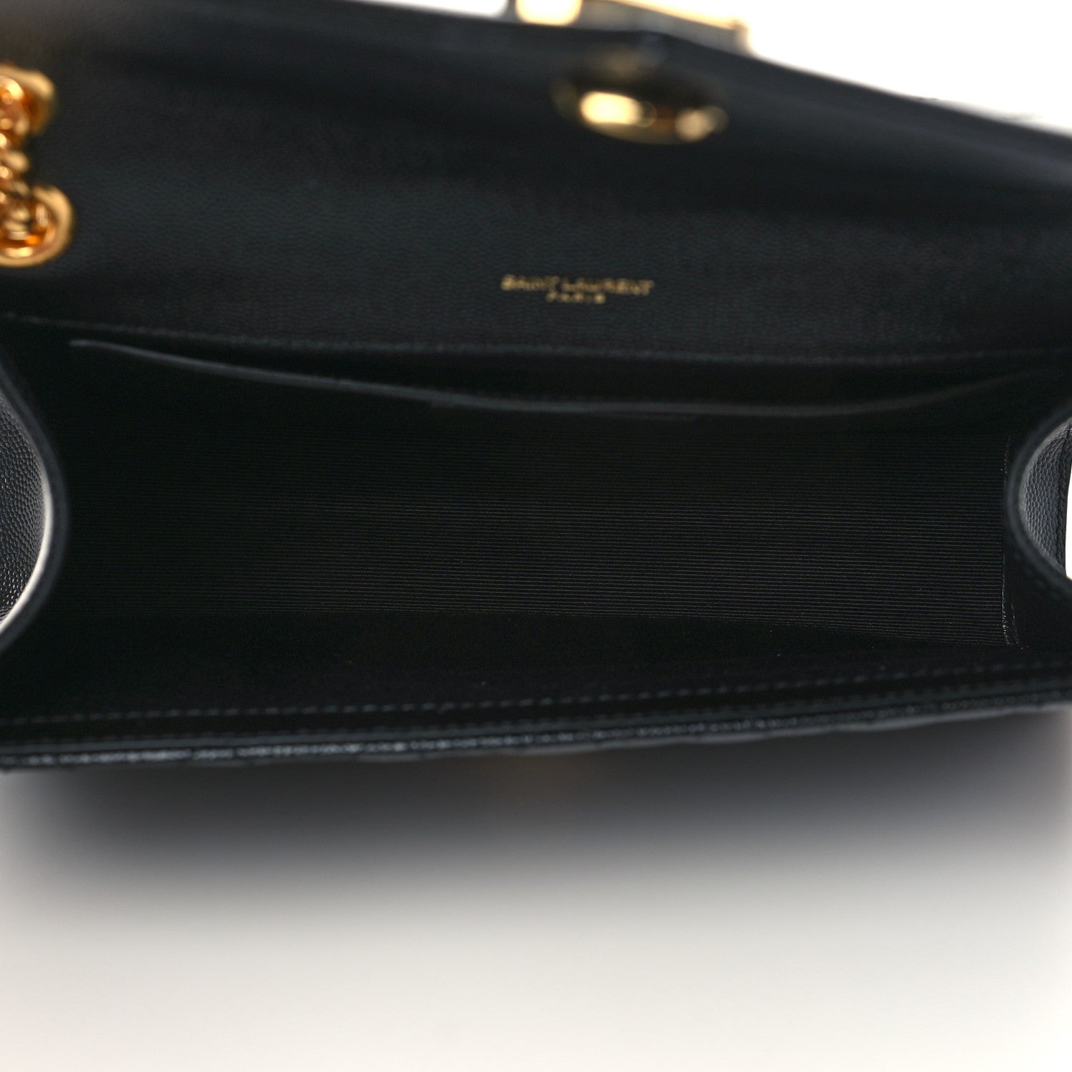 Saint Laurent Grain De Poudre Textured Mixed Matelasse Triquilt Medium Monogram Satchel Black 5 of 6