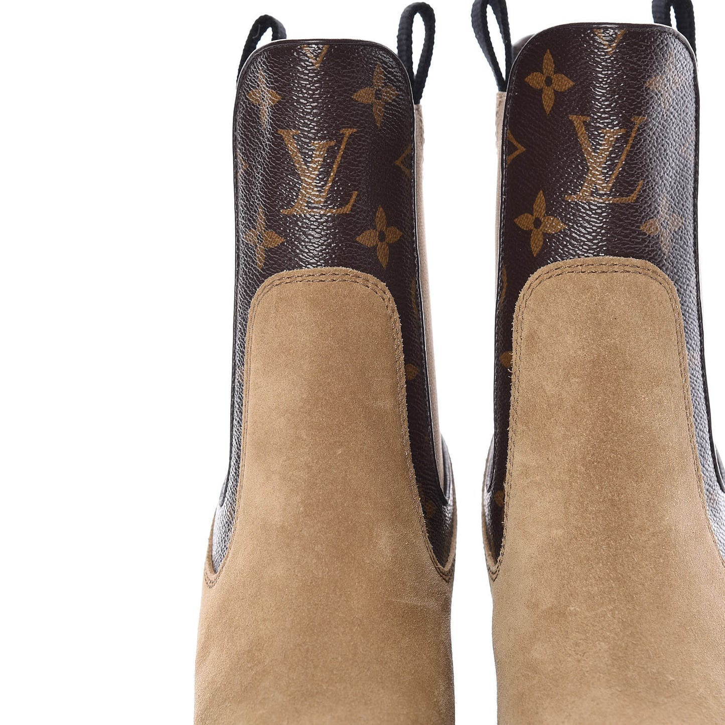 Suede Calfskin Monogram Limitless Ankle Boots 36 Beige