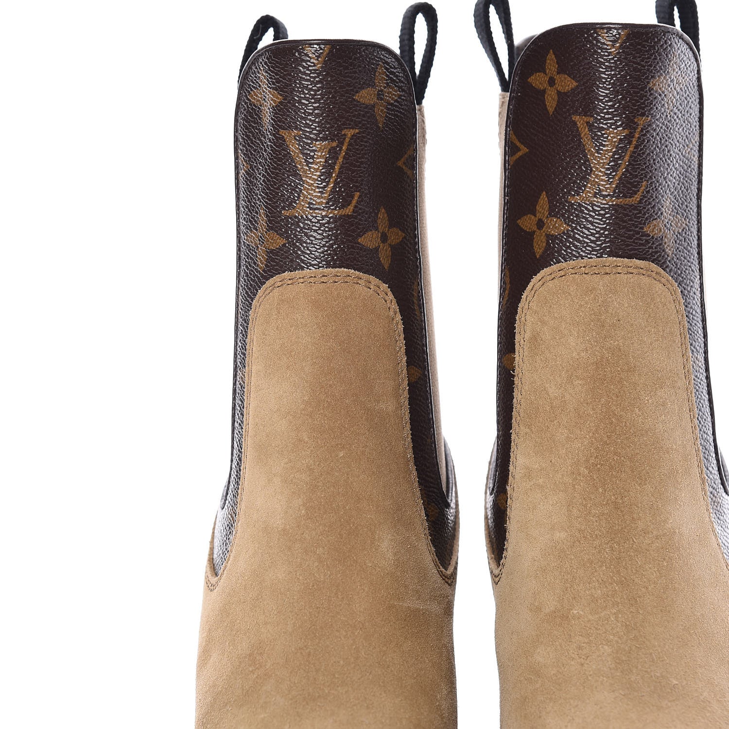 Louis Vuitton Suede Calfskin Monogram Limitless Ankle Boots 36 Beige 3 of 10