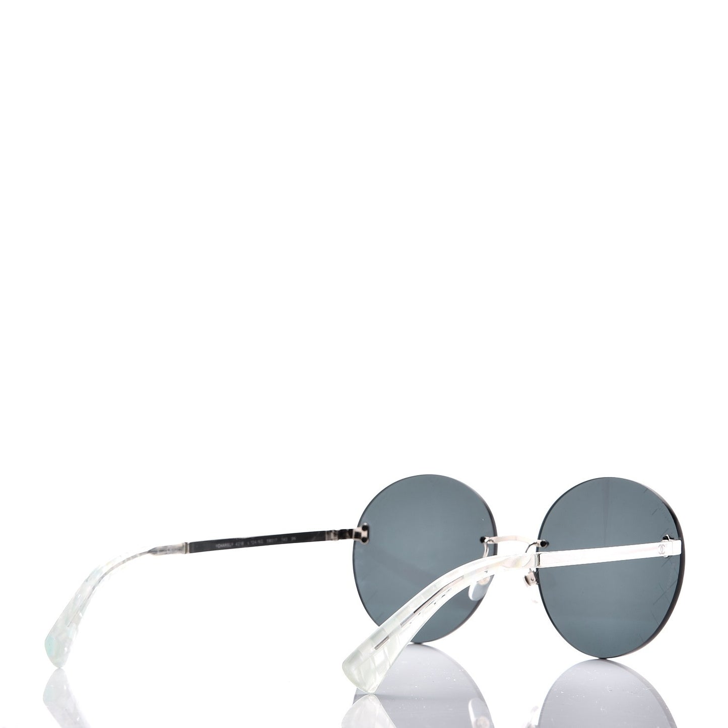 Metal Rimless Round Sunglasses 4216 Silver