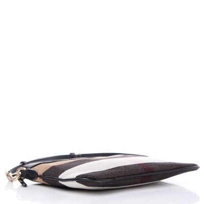 Burberry Mega Check Peyton Crossbody Clutch Bag Black 4 of 14