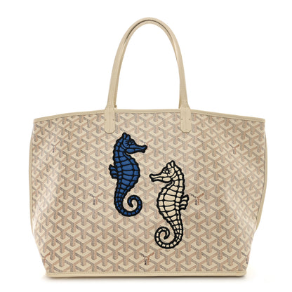 Goyard Goyardine Embroidered Seahorse Reversible Anjou PM Sand 1 of 19