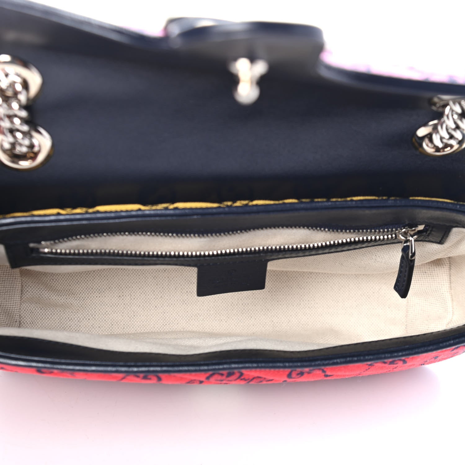Gucci Monogram Multicolor Matelasse Diagonal Small GG Marmont Shoulder Bag Pink Blue Red Yellow Green 4 of 4
