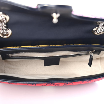 Gucci Monogram Multicolor Matelasse Diagonal Small GG Marmont Shoulder Bag Pink Blue Red Yellow Green 4 of 4