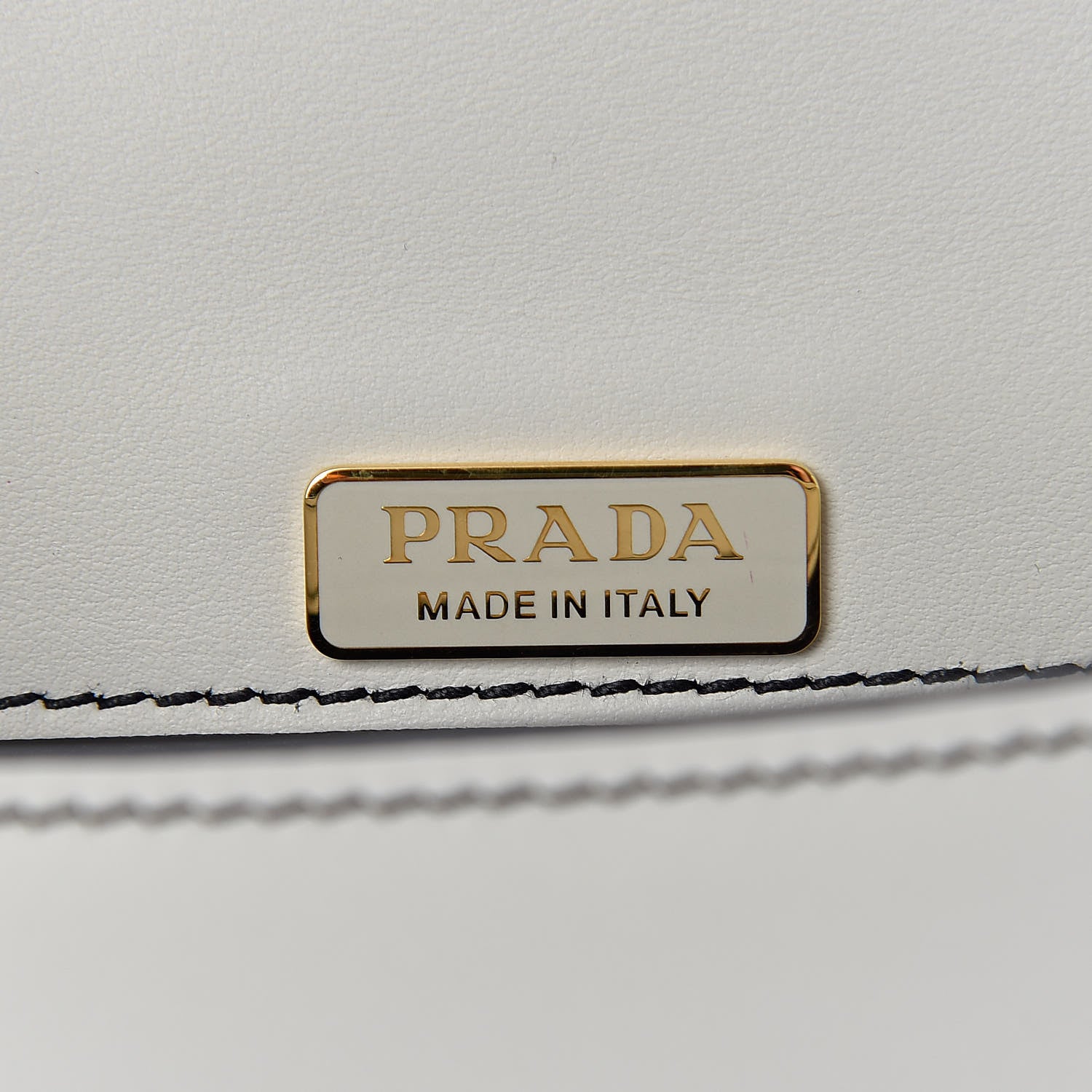 Prada City Calf Pionniere Saddle Bag Black White 6 of 9