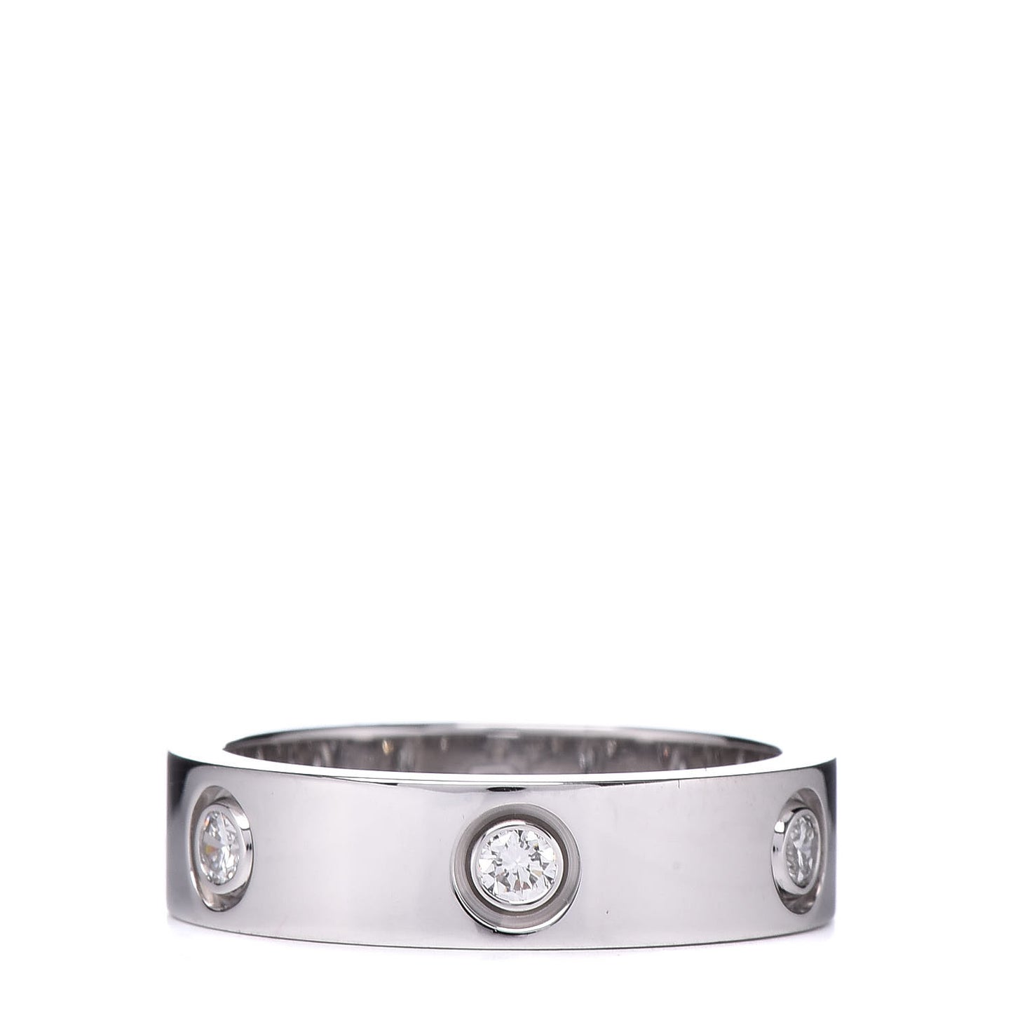 18K White Gold 6 Diamond 5.5mm LOVE Ring 58 8.25