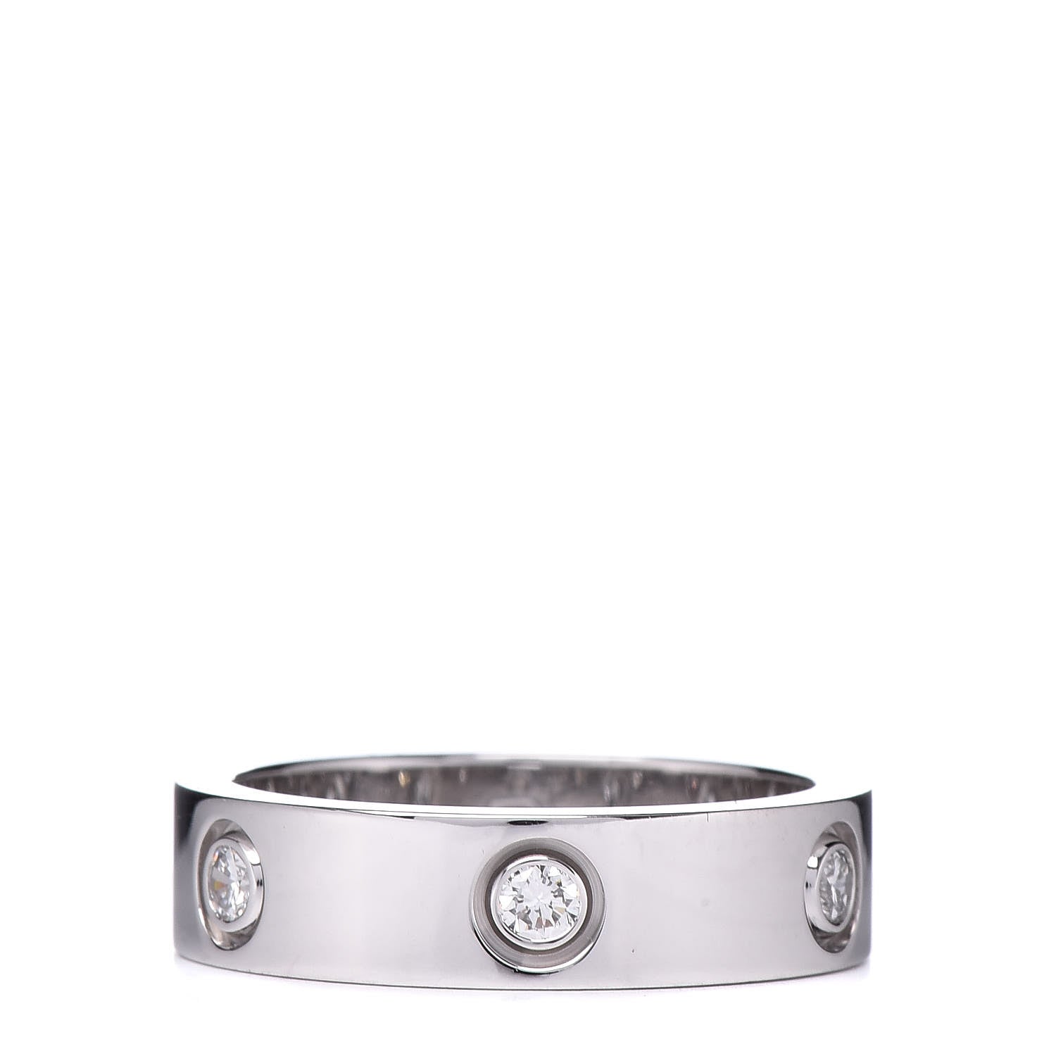 Cartier 18K White Gold 6 Diamond 5.5mm LOVE Ring 58 8.25 1 of 7