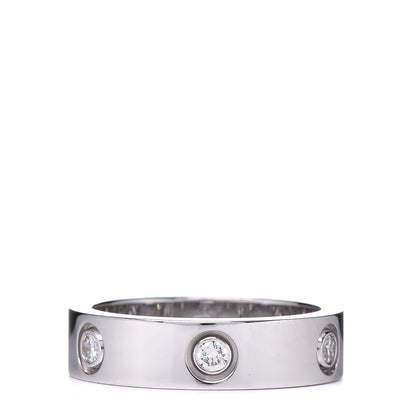 Cartier 18K White Gold 6 Diamond 5.5mm LOVE Ring 58 8.25 1 of 7
