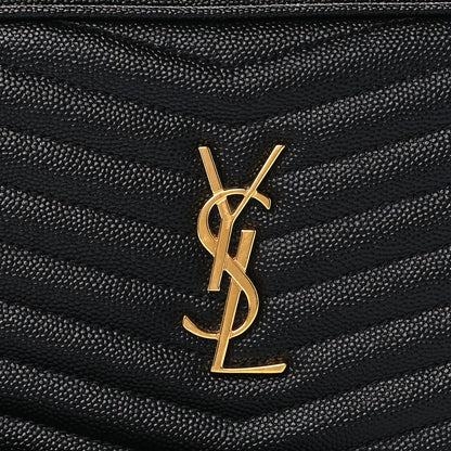 Saint Laurent Grain De Poudre Matelasse Monogram Mini Lou Camera Bag Black 8 of 10