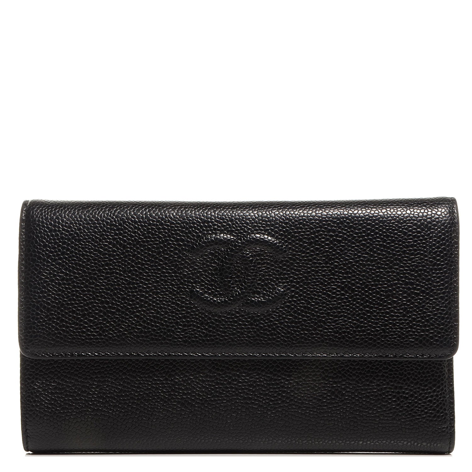 Chanel Caviar Long Flap Wallet Black 1 of 9