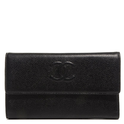 Chanel Caviar Long Flap Wallet Black 1 of 9
