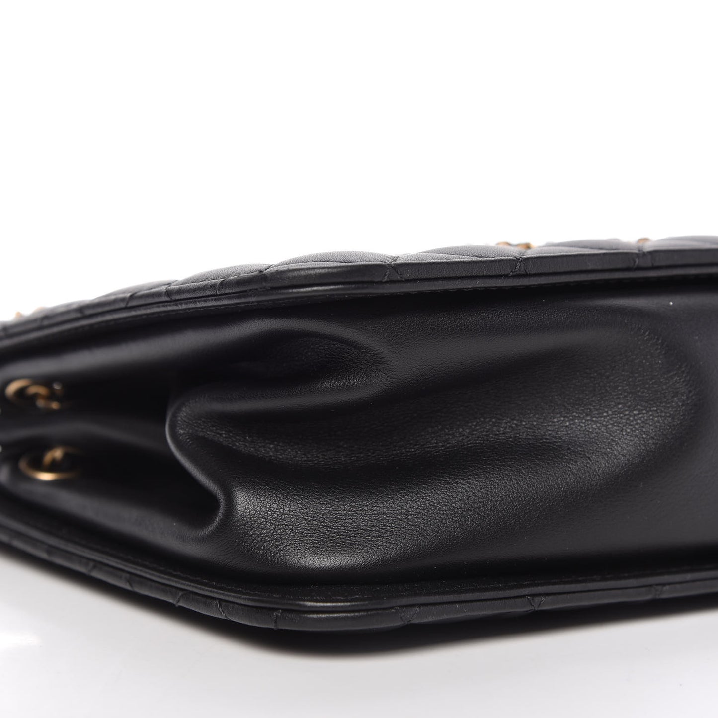 Calfskin Quilted CC Chain Accordion Tote Black