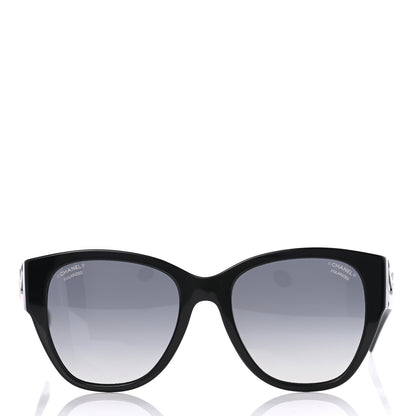 Chanel Acetate Polarized Butterfly CC Sunglasses 5412 Black 2 of 8