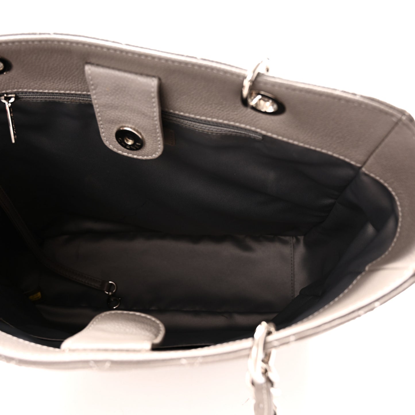 Caviar Quilted Vertical Grand Shopping Tote GST Grey