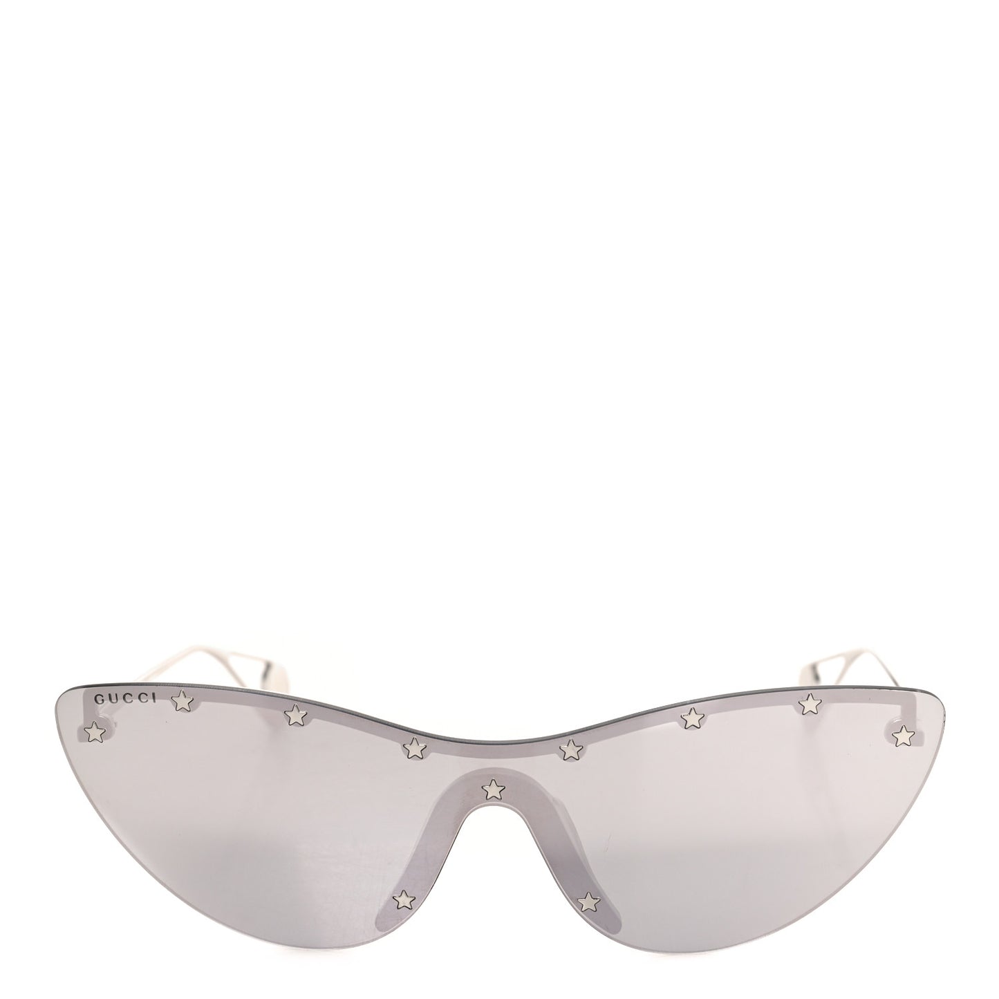 Metal Rimless Star Studded 90mm Cat Eye GG0666S Sunglasses Mirror Silver