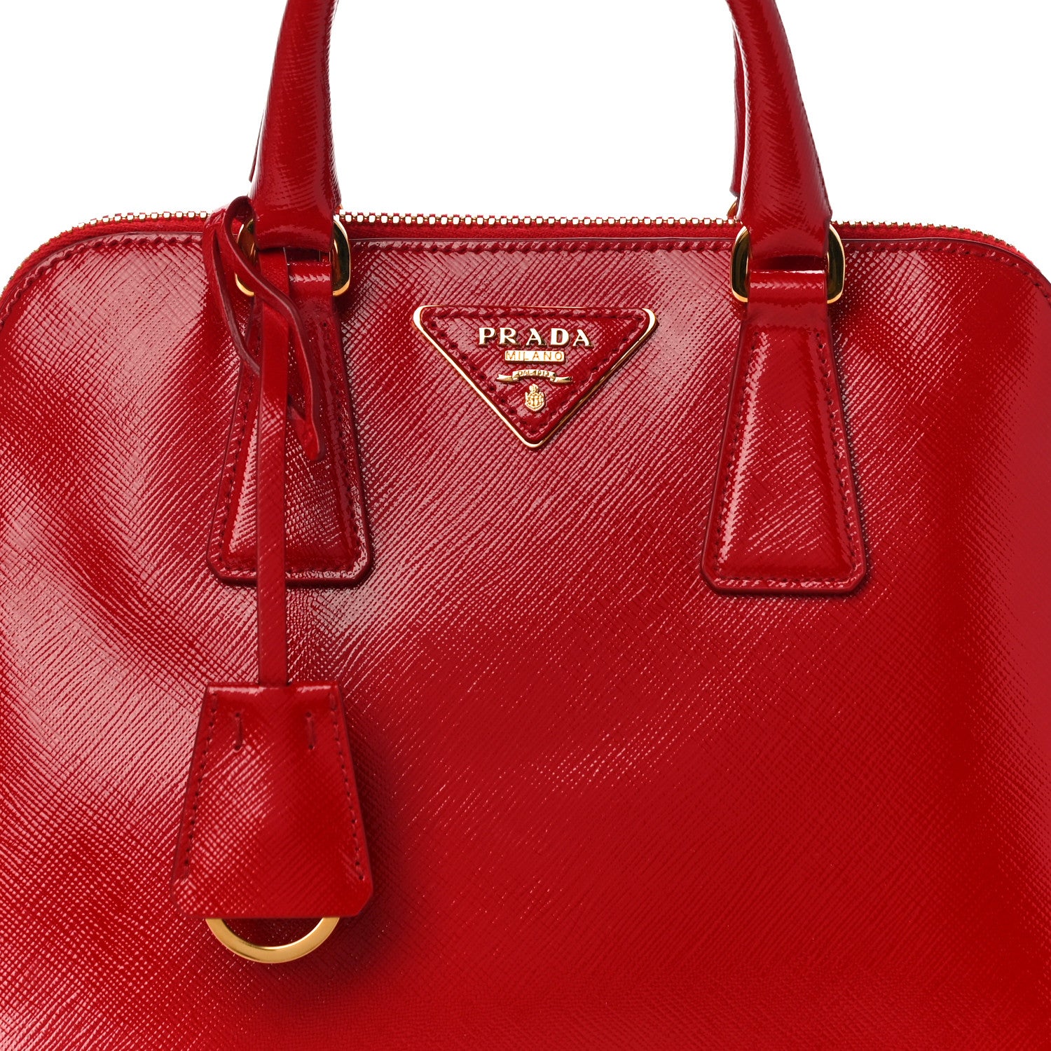 Prada Saffiano Lux Small Promenade Tote Rosso 8 of 13