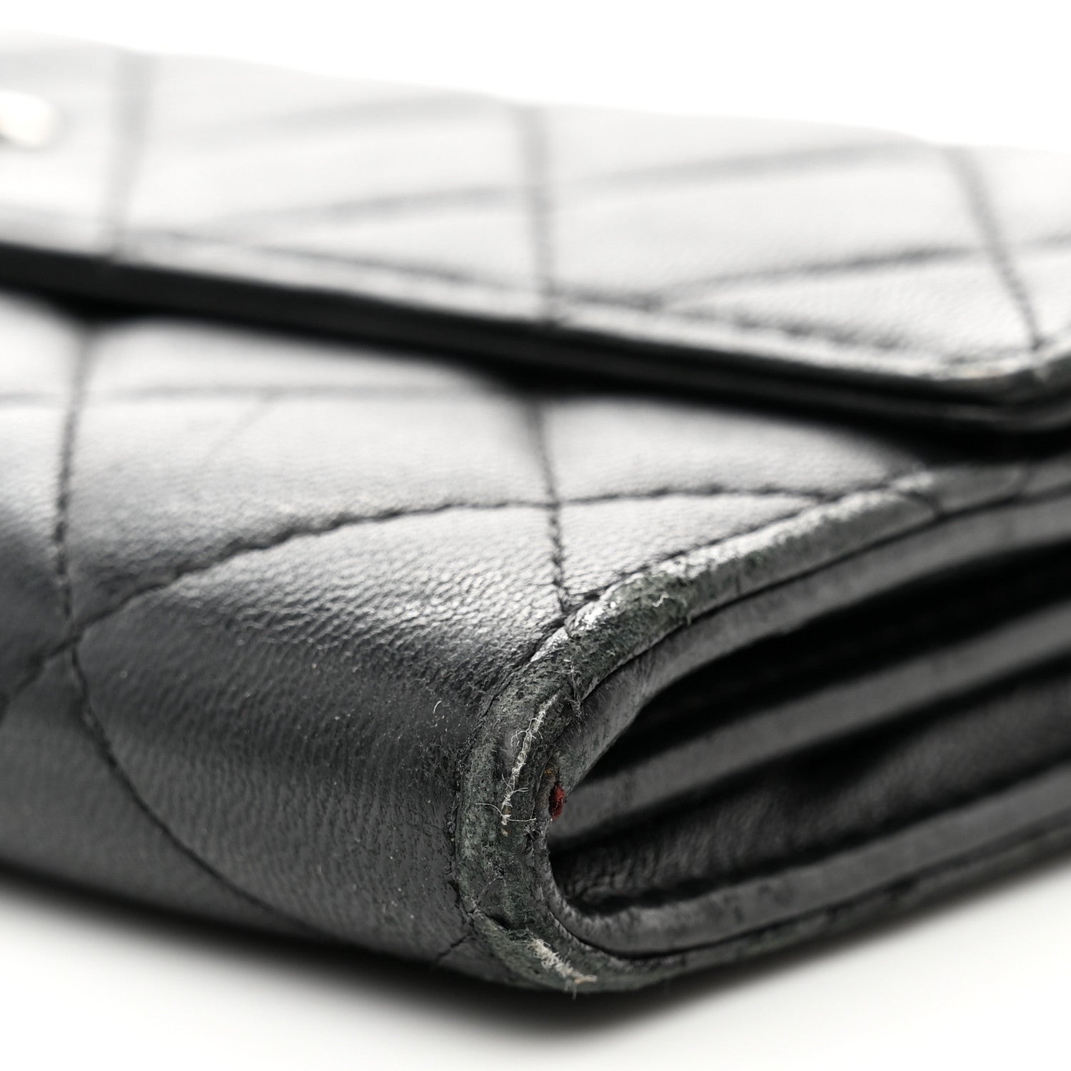 Chanel Lambskin Quilted Large Gusset Flap Wallet Black 9 of 11