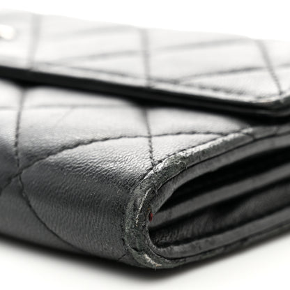 Chanel Lambskin Quilted Large Gusset Flap Wallet Black 9 of 11