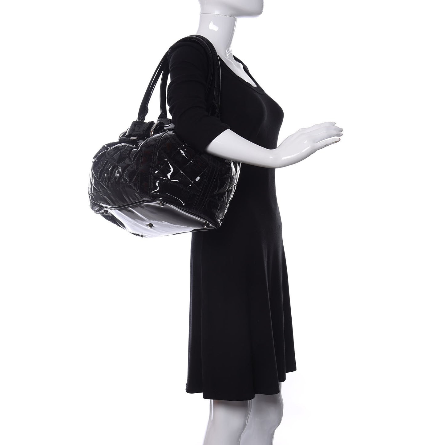 Patent Quilted Beaton Black