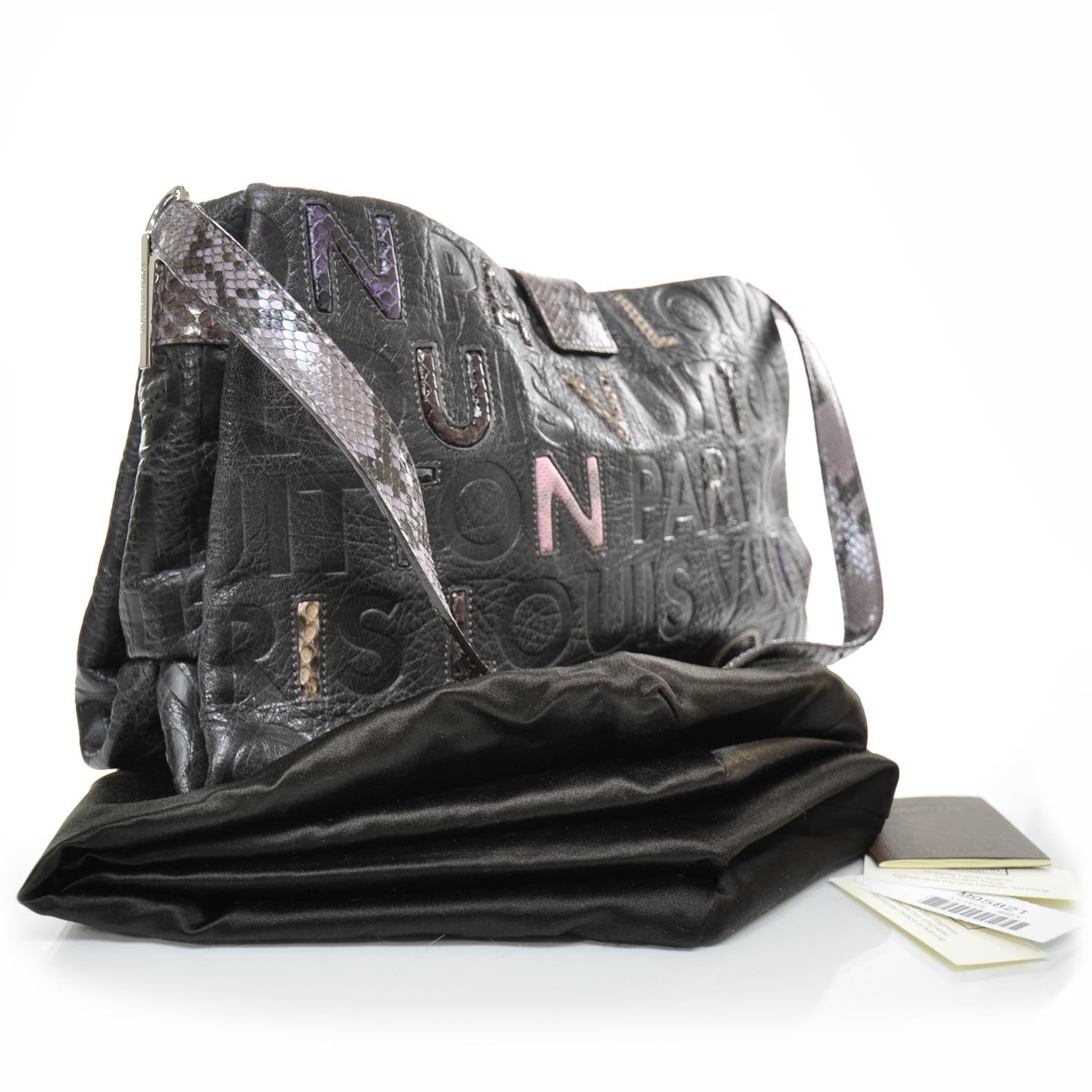 Louis Vuitton Python Lambskin Monogram Collage Lutece Grey 2 of 4