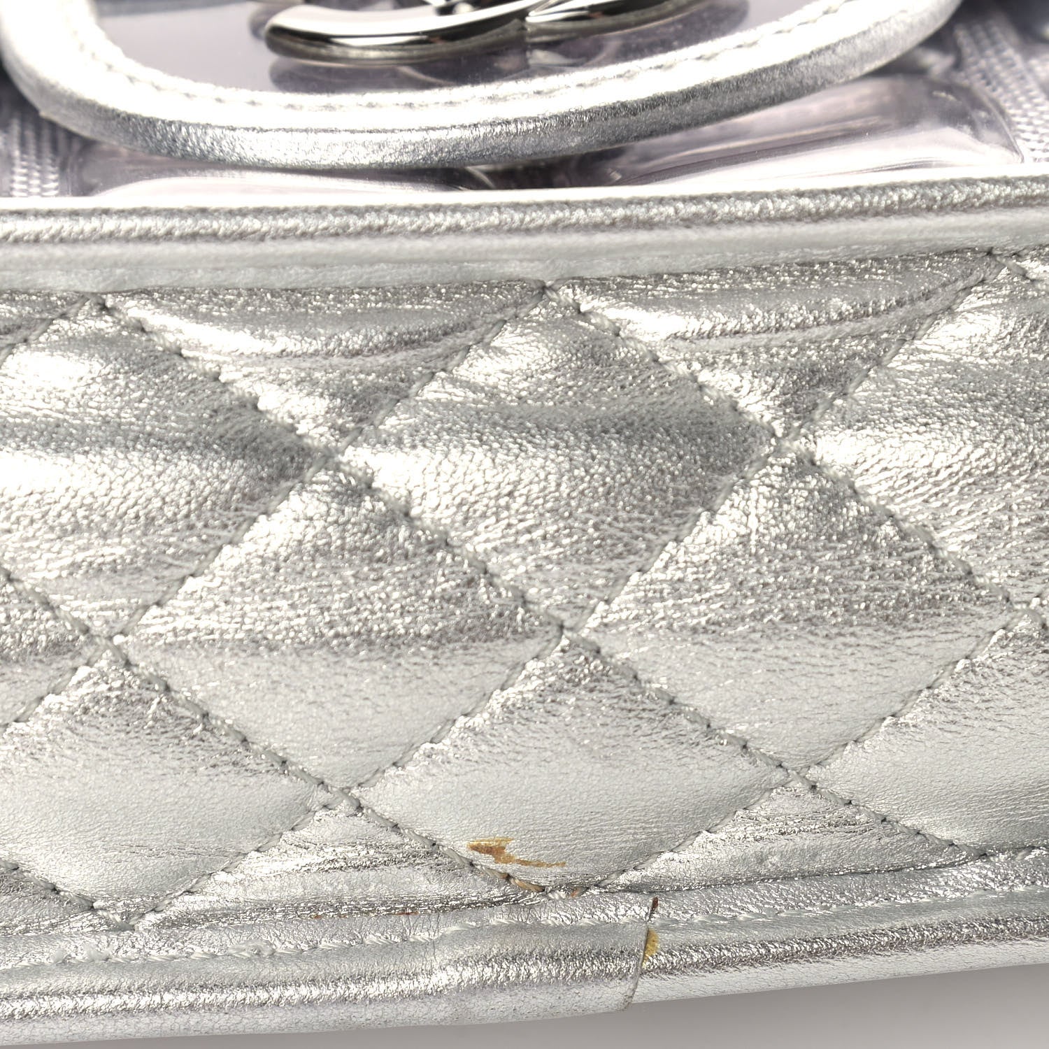 Chanel Vinyl Large Ice Cube Flap Silver 10 of 11