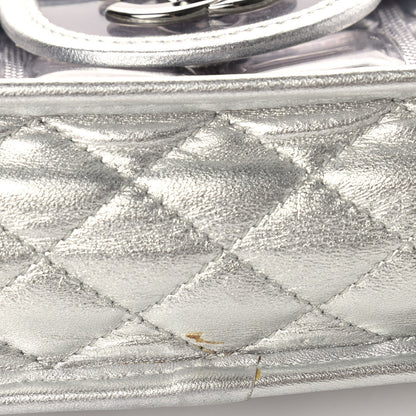 Chanel Vinyl Large Ice Cube Flap Silver 10 of 11