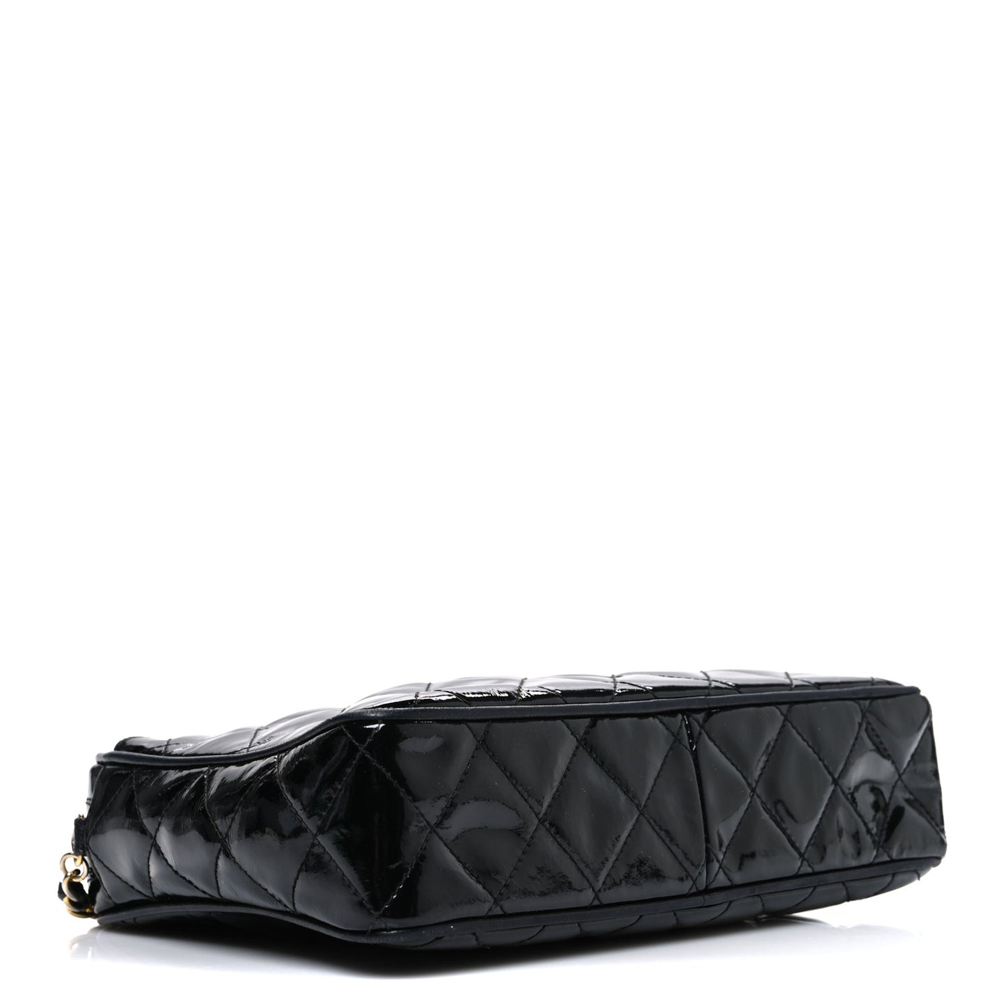 Patent Quilted Tassel Camera Case Black