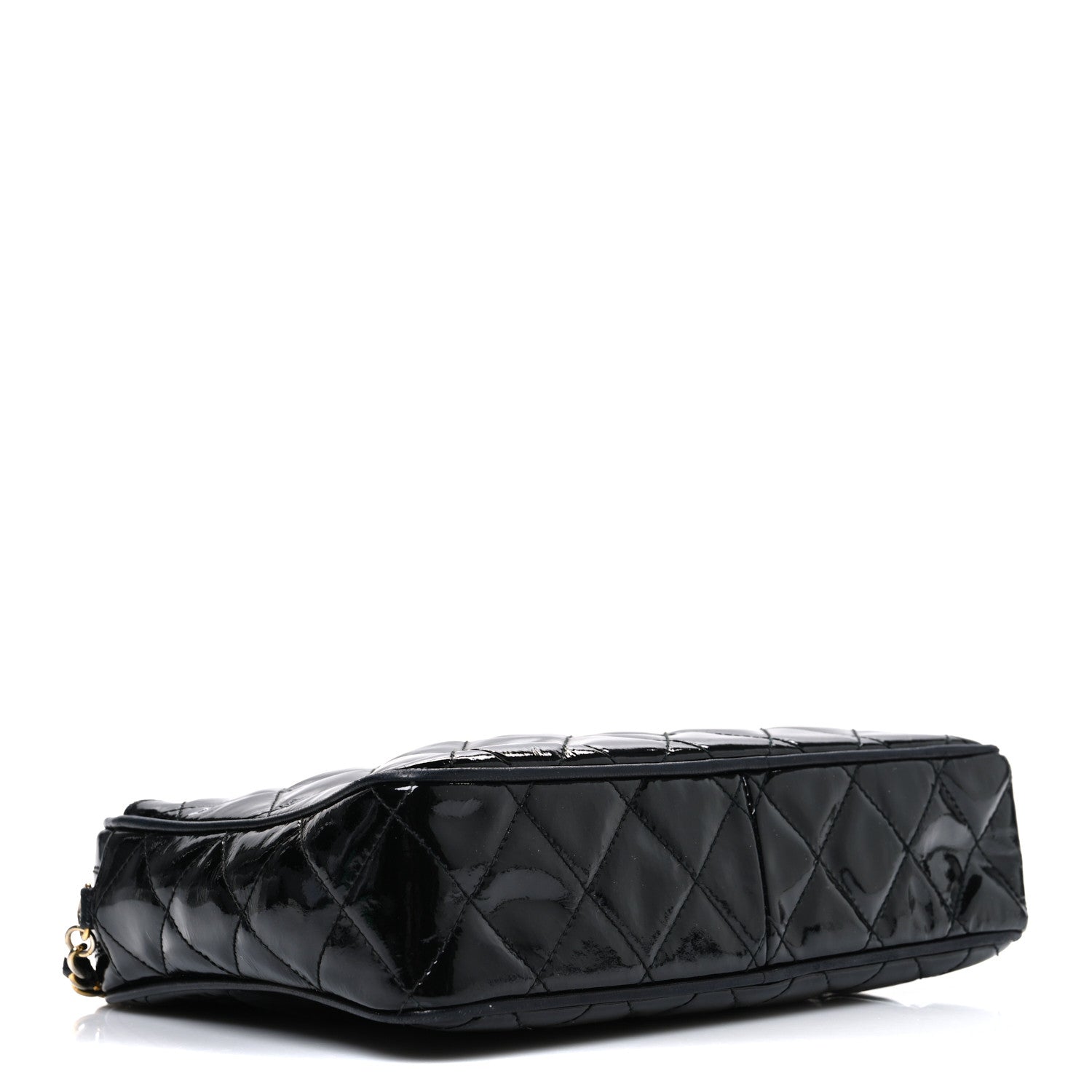 Chanel Patent Quilted Tassel Camera Case Black 3 of 9
