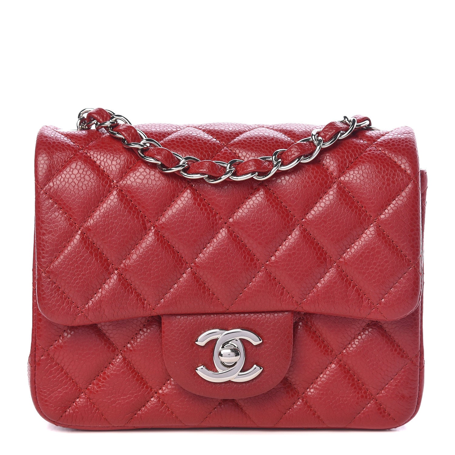 Chanel Caviar Quilted Mini Square Flap Red 1 of 10