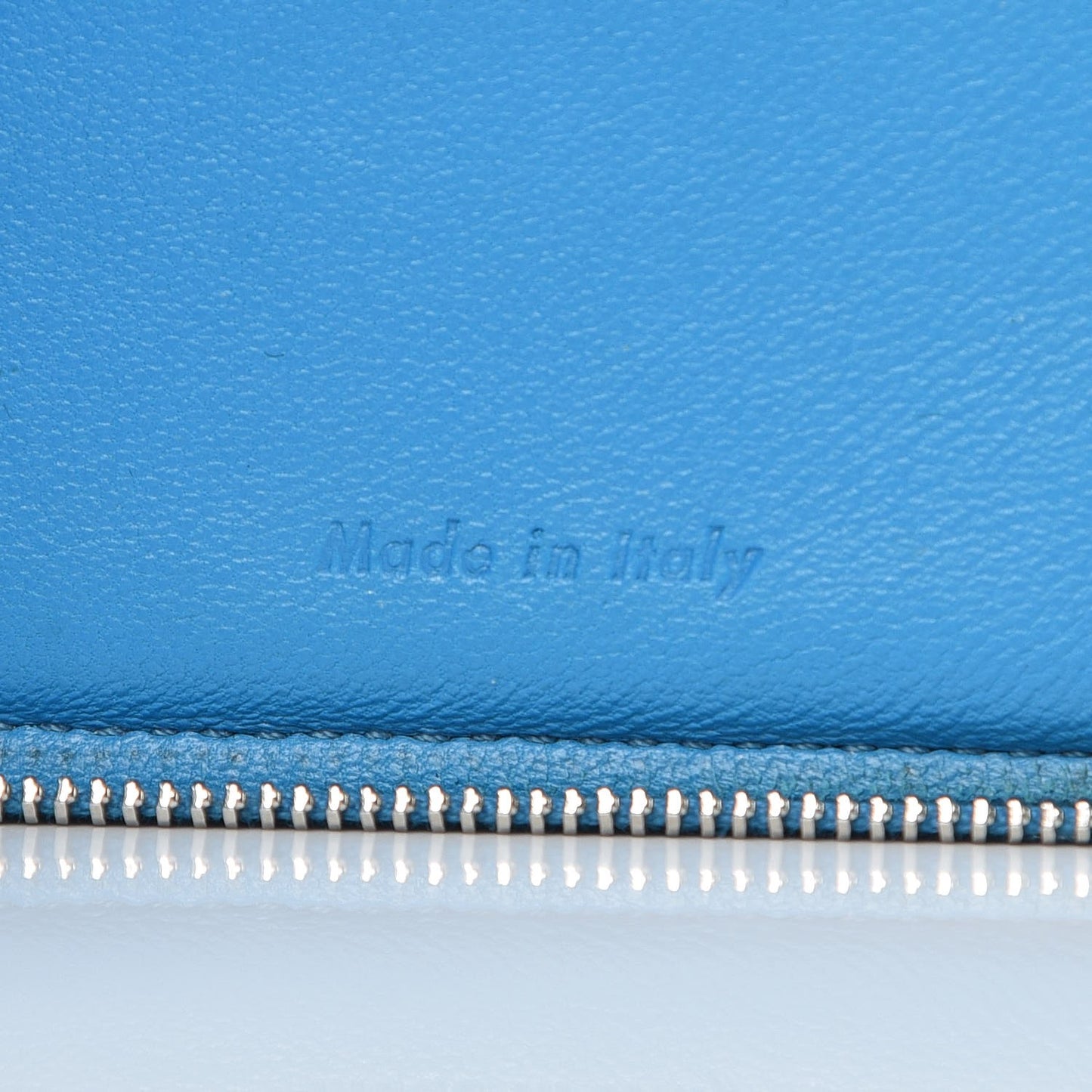 Drummed Calfskin Zip Around Organizer Wallet Turquoise