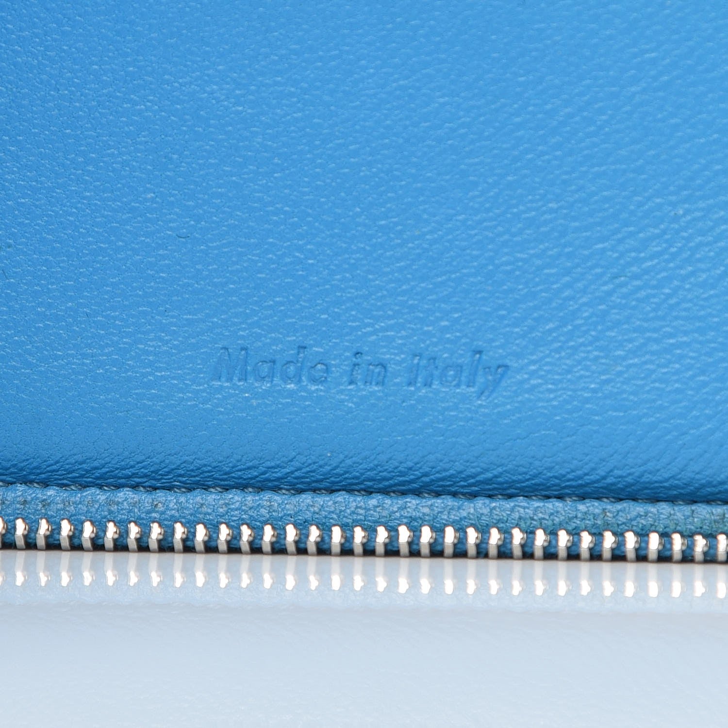 Celine Drummed Calfskin Zip Around Organizer Wallet Turquoise 6 of 17