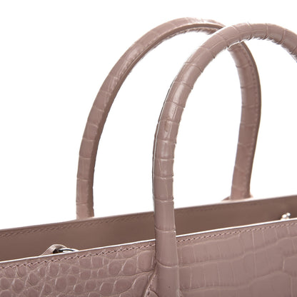 Saint Laurent Calfskin Crocodile Embossed Baby Sac De Jour Rose Antic 11 of 11