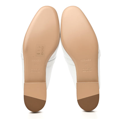 Hermes Calfskin Oz Mules 39 White 5 of 9