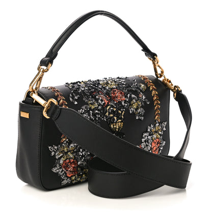 Fendi Calfskin Embroidered Baguette Black 2 of 9