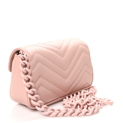 Gucci Calfskin Matelasse Monochrome GG Marmont Chain Belt Bag Perfect Pink 3 of 10