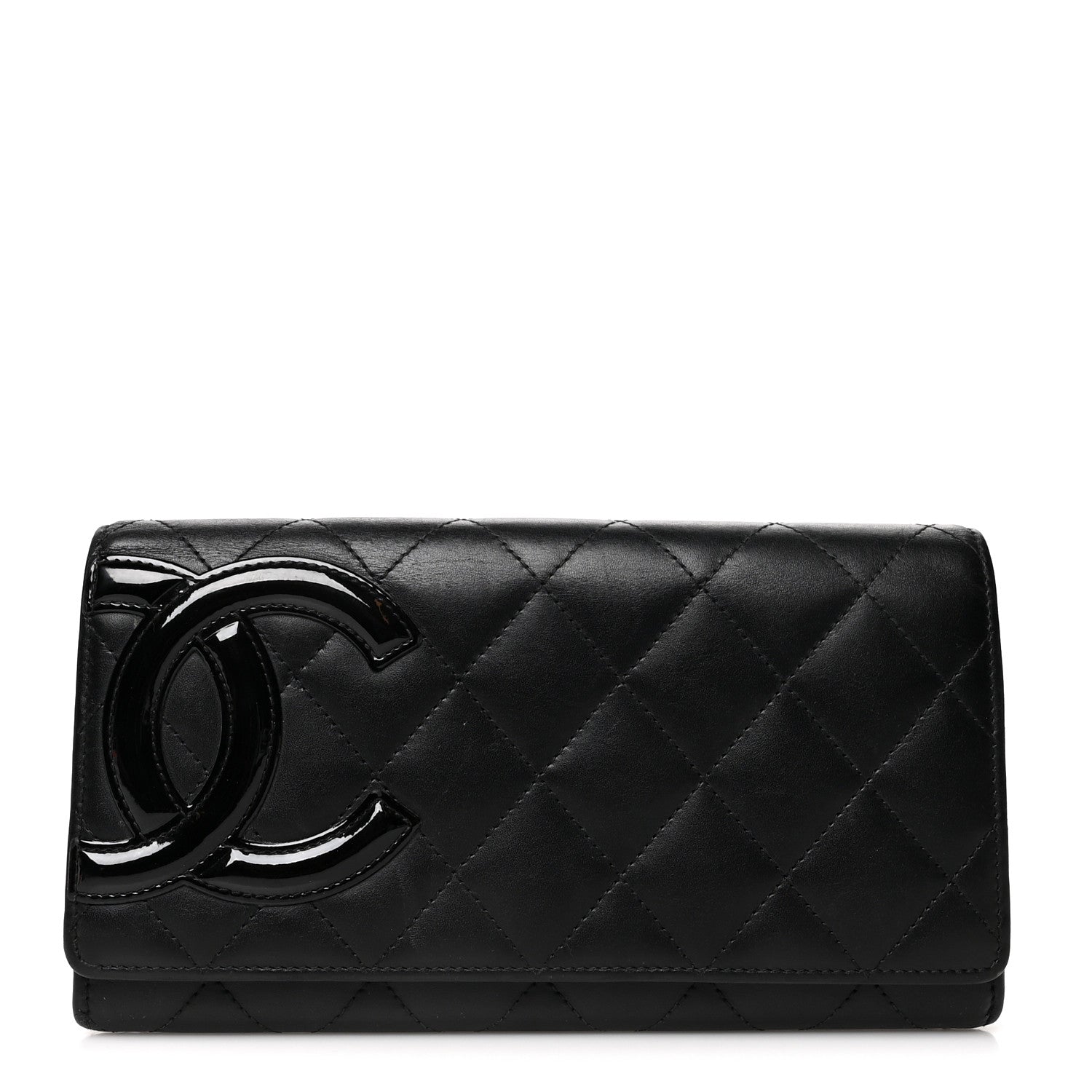 Chanel Calfskin Quilted Cambon Gusset Flap Wallet Black 1 of 11