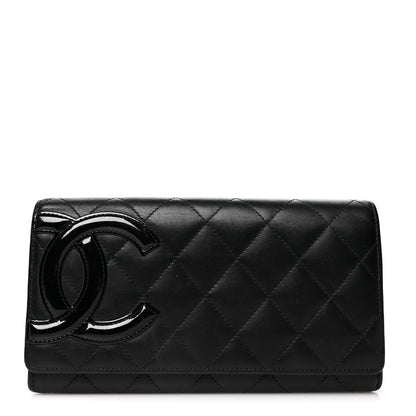 Chanel Calfskin Quilted Cambon Gusset Flap Wallet Black 1 of 11